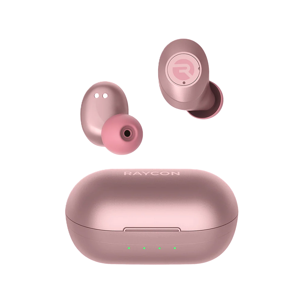 pink wireless earbuds